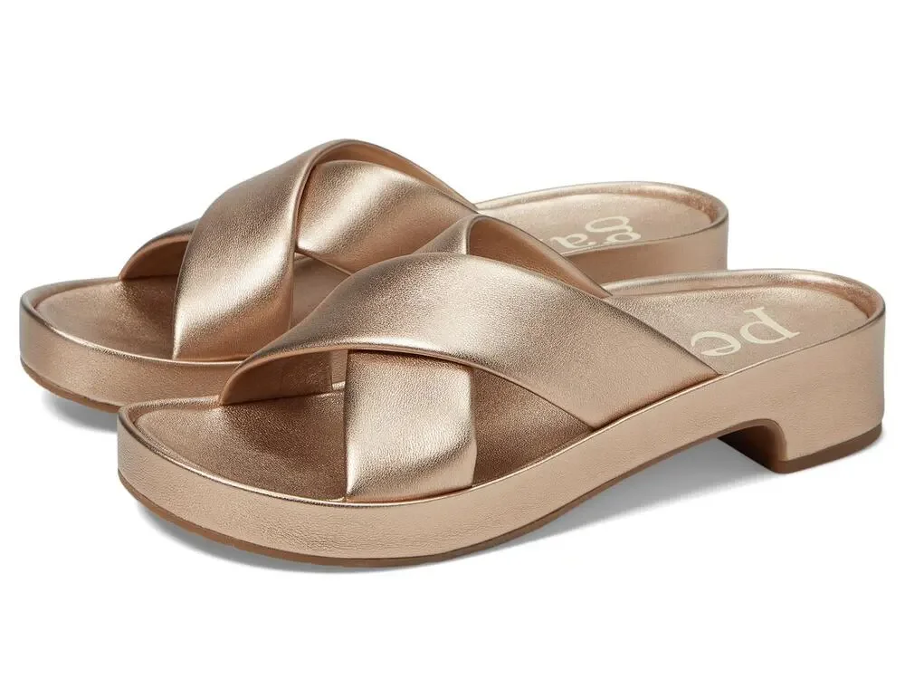 PEDRO GARCIA LEXIA ROSE GOLD NAPPA LAME EU 39 (US WOMEN'S 9) M